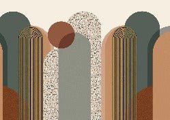 Tapete Büro Art Deco Grafik Trend