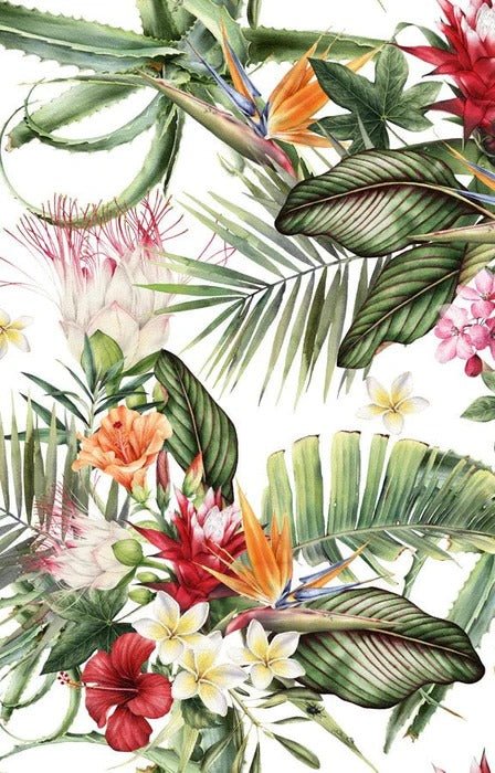 Tropische Tapete & Bunte Blumen