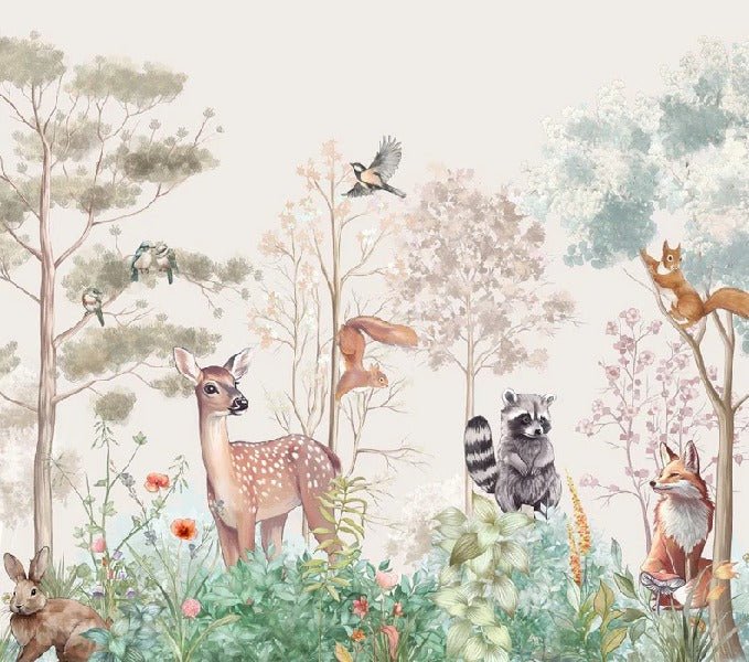 Tapete Kinderzimmer magische Natur beige