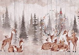 Tapete Kinderzimmer süße Rehe