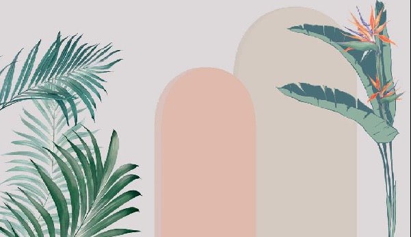 Tapete Zimmer Bögen Pflanzen