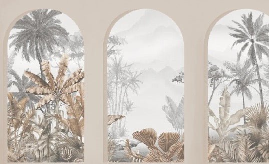 Tapete Tropical Arches Sepia