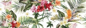 Tropische Tapete & Bunte Blumen