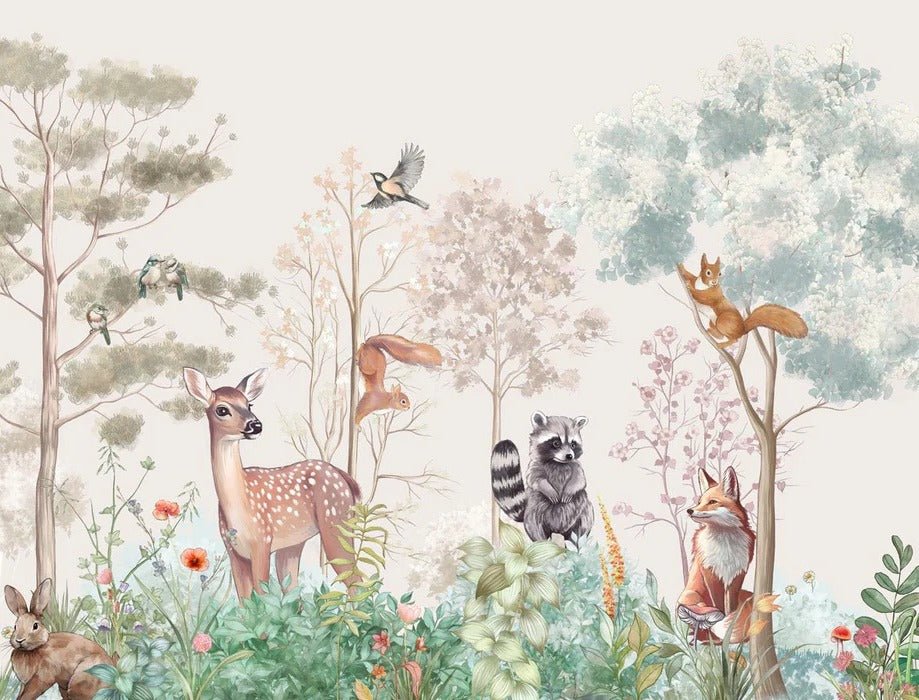 Tapete Kinderzimmer magische Natur beige