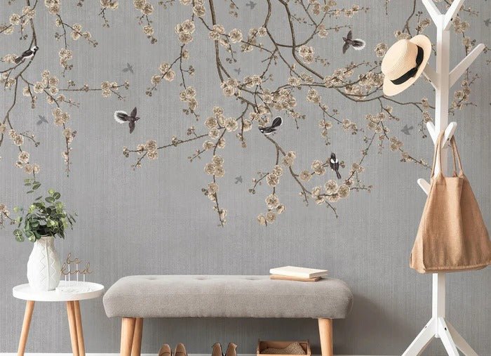 Papier peint branches fleuries, XXL, tendance