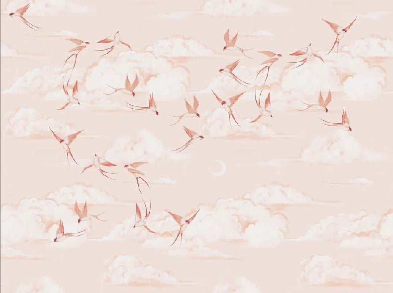 Tapete Kinderzimmer poetisch terracotta