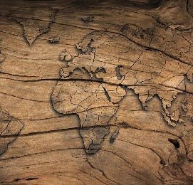 Tapete Wood & Map