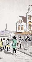 Tapete wc Paris café en terrasse