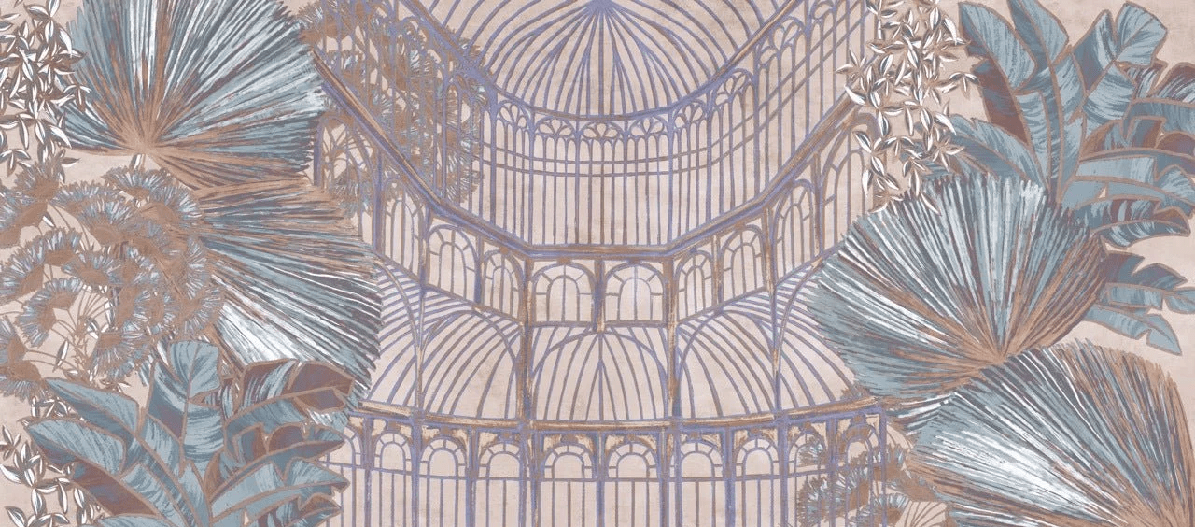 Tapete „Verrière Végétale“ – H 225 cm x B 510 cm – Material Softouch