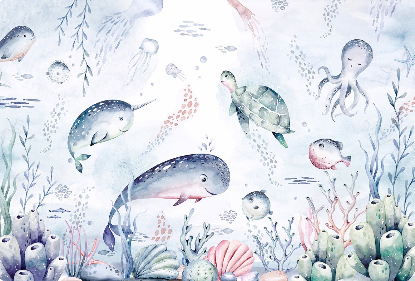 Papier peint baleines océan féérique, XXL, tendance