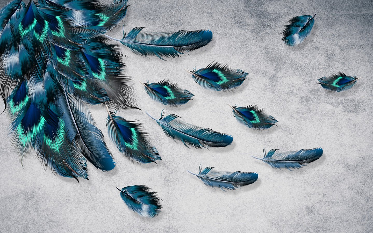 Papier peint panoramique Flying Paon, mural concept, tendance