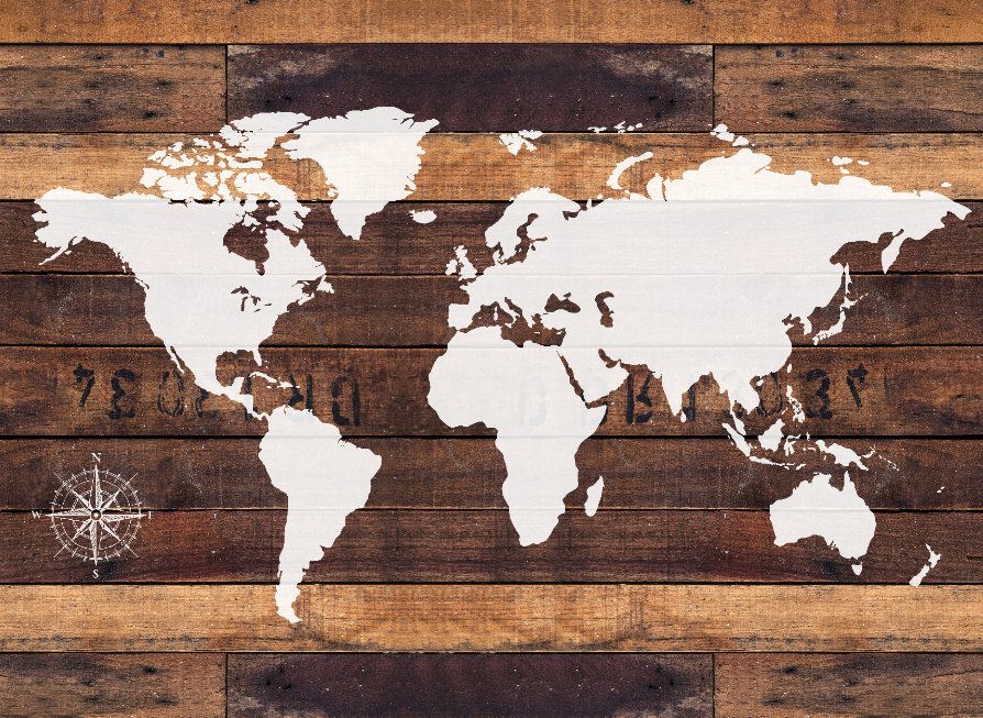Tapete WorldMap Vintage L334cm x H245cm