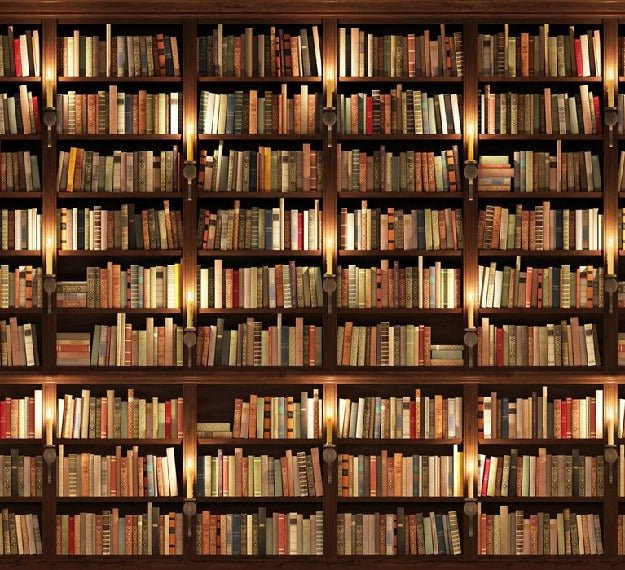 Trompe l'oeil Tapete Authentische Bibliothek