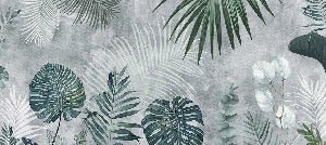Wc-Tapete Biophilic Jungle Monochrome