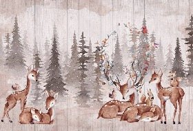 Tapete Kinderzimmer süße Rehe