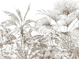 Tropische Tapete mit einfarbigem Gravurdruck