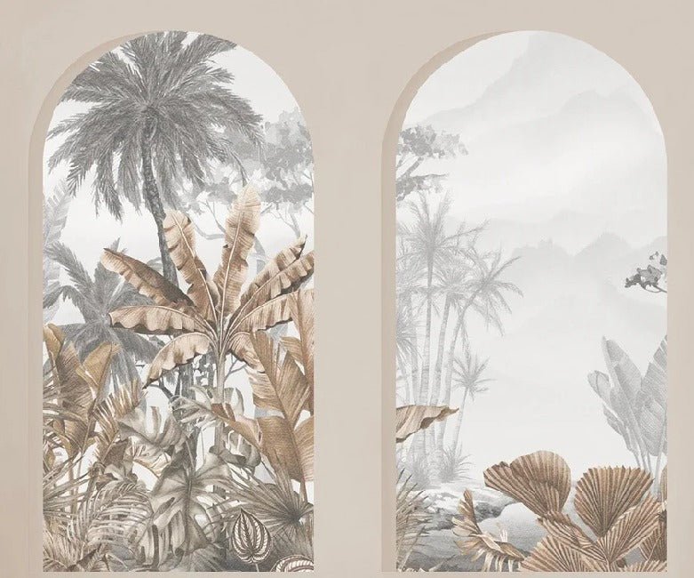 Tapete Tropical Arches Sepia