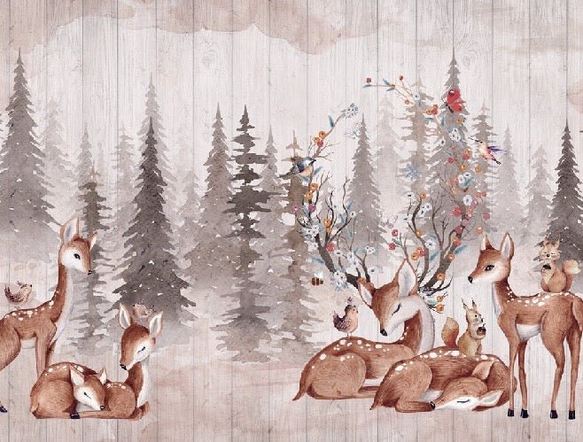 Tapete Kinderzimmer süße Rehe
