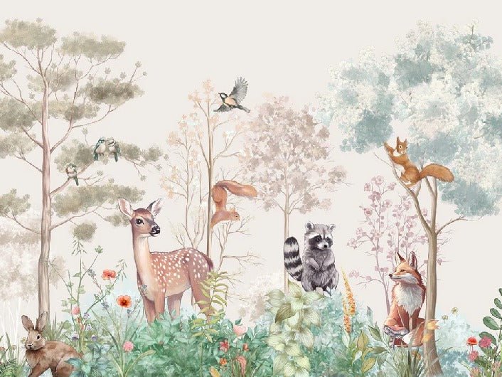 Tapete Kinderzimmer magische Natur beige