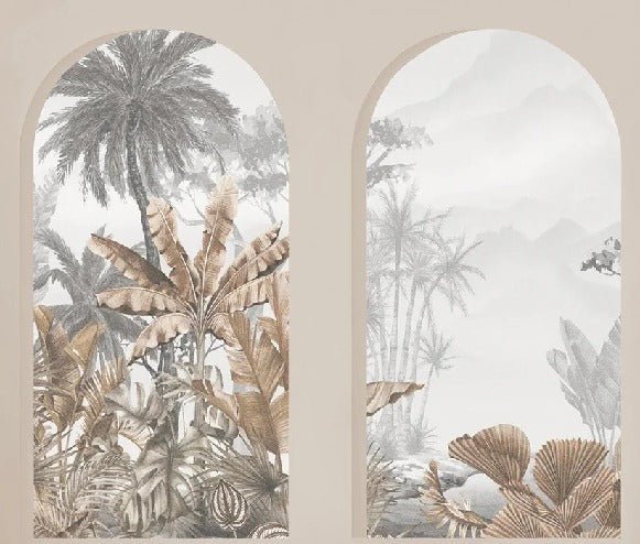 Tapete Tropical Arches Sepia