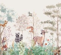 Tapete Kinderzimmer magische Natur beige