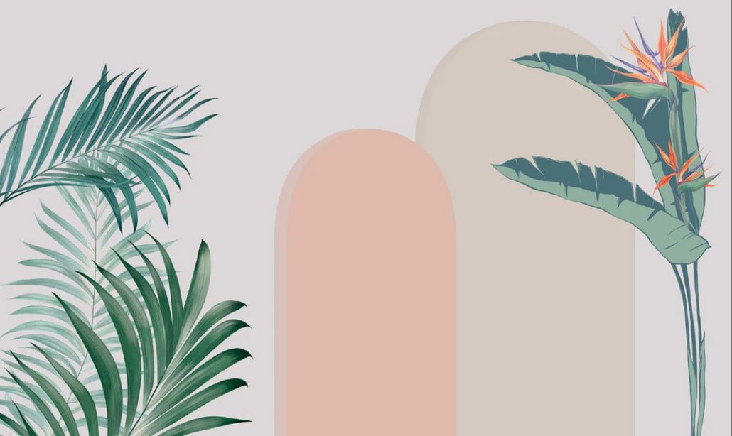 Tapete Zimmer Bögen Pflanzen