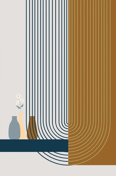 Tapete Arche Blau Grafik