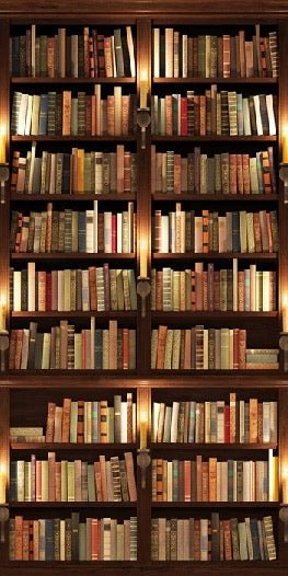 Trompe l'oeil Tapete Authentische Bibliothek