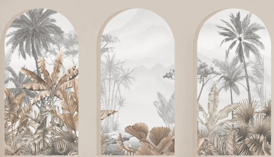 Tapete Tropical Arches Sepia