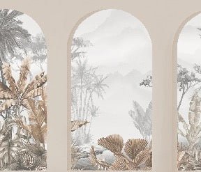 Tapete Tropical Arches Sepia