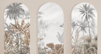 Tapete Tropical Arches Sepia