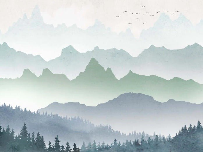 Waldnebel am Morgen Hintergrundbild