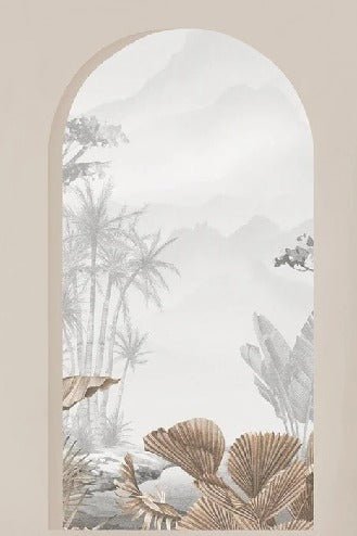 Tapete Tropical Arches Sepia
