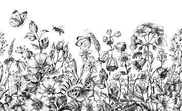 Tapete Landhaus Blume