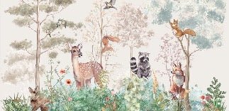 Tapete Kinderzimmer magische Natur beige