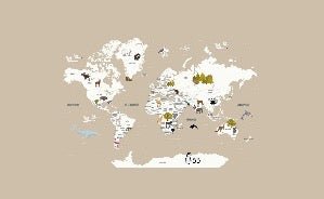 Papier peint Carte du monde en Francais enfant beige, XXL, tendance