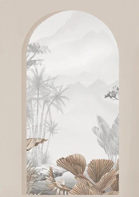 Tapete Tropical Arches Sepia