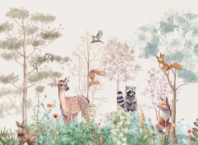 Tapete Kinderzimmer magische Natur beige