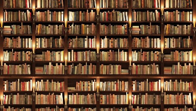 Trompe l'oeil Tapete Authentische Bibliothek