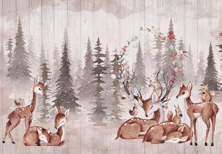 Tapete Kinderzimmer süße Rehe