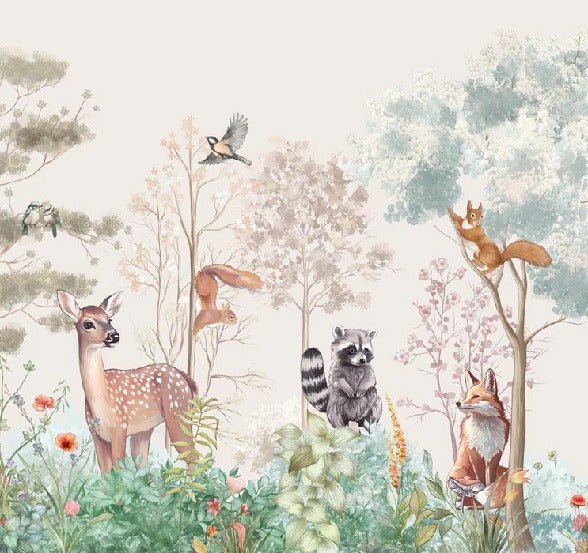 Tapete Kinderzimmer magische Natur beige