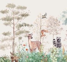 Tapete Kinderzimmer magische Natur beige