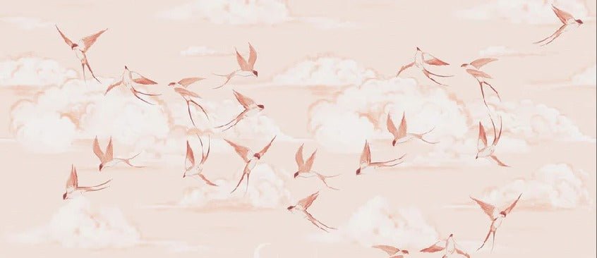 Tapete Kinderzimmer poetisch terracotta