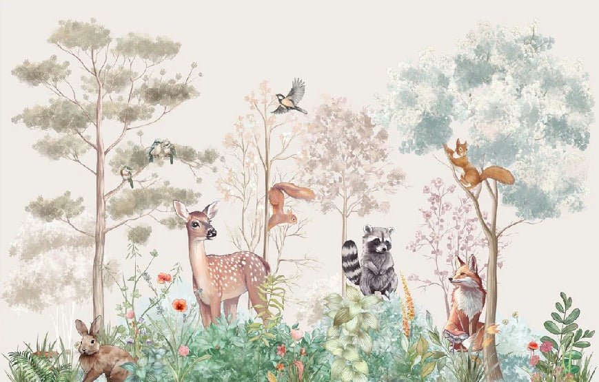 Tapete Kinderzimmer magische Natur beige