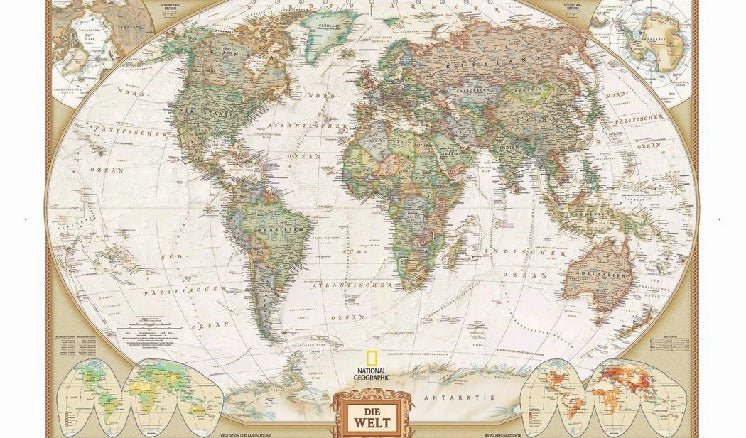 Papier peint Carte du monde classique, XXL, tendance
