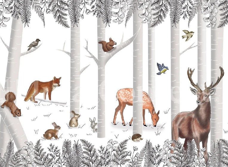 Tapete Zauberwald und seine Tiere