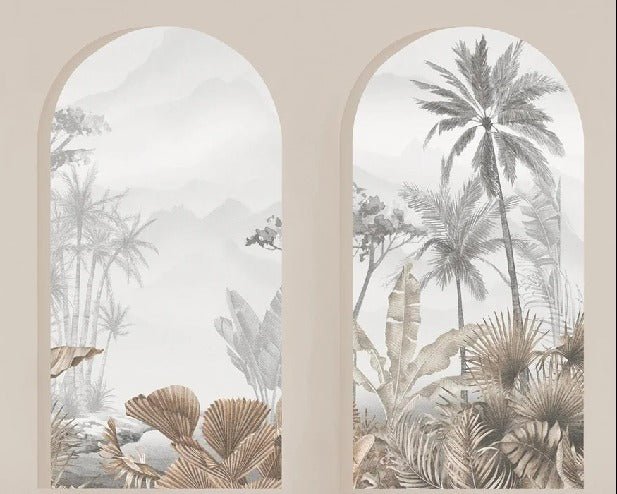 Tapete Tropical Arches Sepia