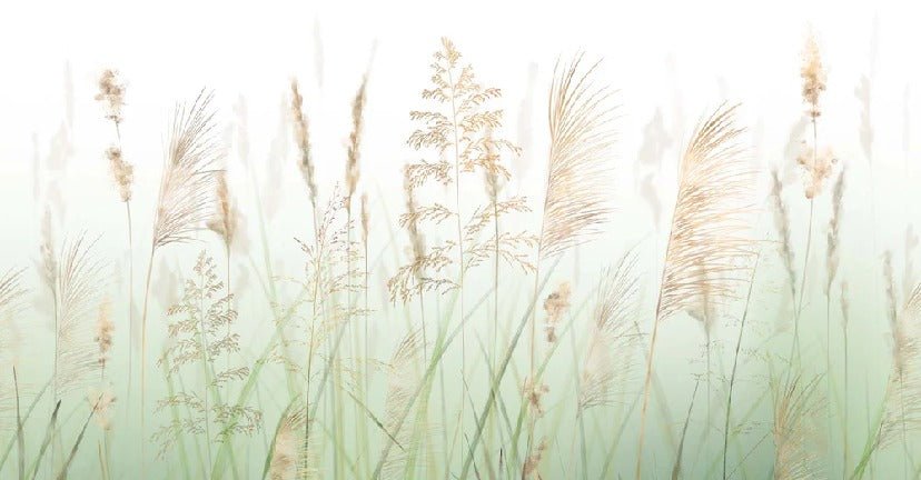 Tapete mit grünen Weizenblumen