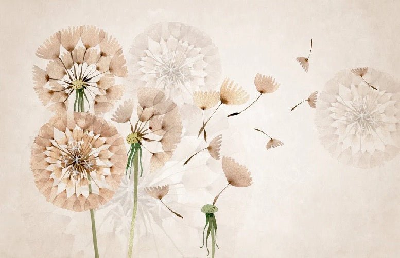 Tapete mit Löwenzahnblumen