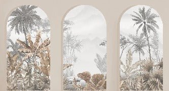 Tapete Tropical Arches Sepia